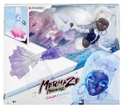 Produktbild: Mermaze Mermaidz Winter Waves - CRYSTABELLA - Meerjungfrauen-Puppe, Flosse mit Farbwechsel, Schwanz mit Glitzerfüllung und Accessoires - Für Kinder und Sammler ab 4 Jahren