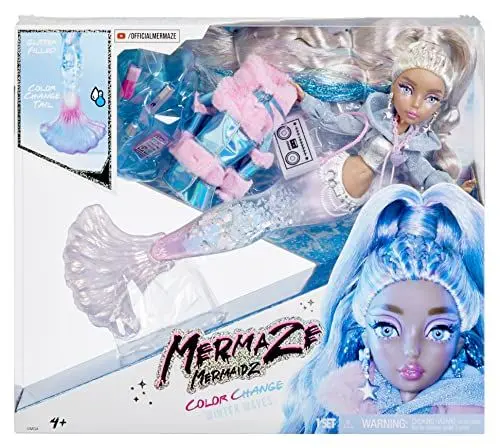 Produktbild: Mermaze Mermaidz Winter Waves - KISHIKO - Meerjungfrauen-Puppe, Flosse mit Farbwechsel, Schwanz mit Glitzerfüllung und Accessoires - Für Kinder und Sammler ab 4 Jahren