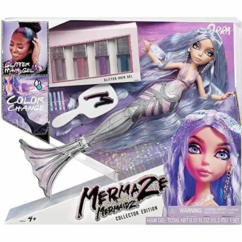 Produktbild: Mermaze Mermaidz - ORRA - Meerjungfrauen Puppe mit Farbwechsel-Funktion und Buntem Haar - Inkl. Glitzer-Haargel und Accessoires zum Stylen und Frisieren - Zum Sammeln - Für Kinder ab 4 Jahren
