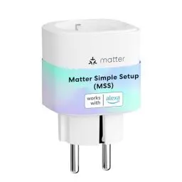 Produktbild: Meross Matter Smart Steckdosen mit Stromverbrauch, WLAN Steckdosen mit Stromzähler für Balkonkraftwerk, funktioniert Apple HomeKit, Alexa und Google, 16A, FFS Ver.