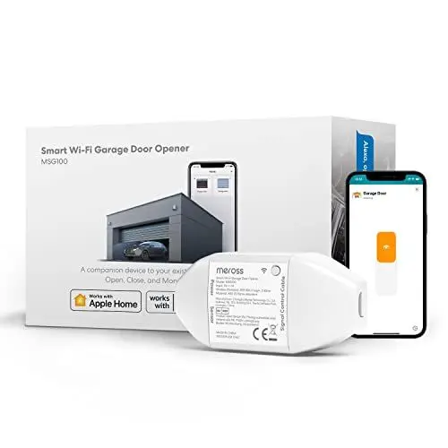 Produktbild: meross Smart WLAN Garagentoröffner funktioniert mit Apple HomeKit, APP-Steuerung, Kompatibel mit Alexa, Google Assistant und SmartThings, kein Hub erforderlich, MSG100HKEU, Weiß