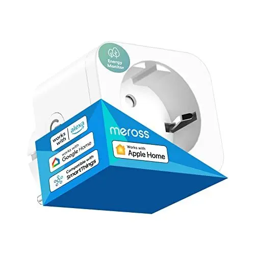 Produktbild: Meross WLAN Steckdose Funktioniert mit HomeKit 16A, Smart Steckdose mit Strommessung, Stromzähler für Balkonkraftwerk, Kompatibel mit Alexa, Google Home, Smart Plug mit Sprach-und Fernsteuerung, 1 St.