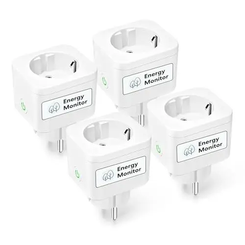 Produktbild: Meross Alexa Steckdose 4 Stück, Smart WLAN Steckdose mit Strommessung 16A, Smart Home WiFi Steckdose mit Sprach- und Fernsteuerung, Timer, Smart Plug Funktioniert mit Alexa, Google Home, SmartThings