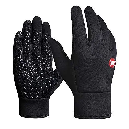 Produktbild: MEROURII Handschuhe, Wasserdicht Sporthandschuhe, Warme Winddichte Full Finger Laufhandschuhe mit Handschuhfutter für Laufen, Fahren, Radfahren, Wandern