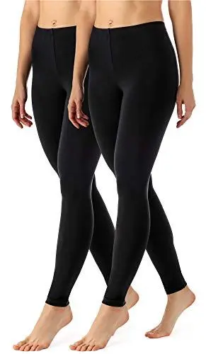 Produktbild: Merry Style Damen Lange Leggings aus Viskose 2 Pack MS10-143 (Schwarz/Schwarz, XXL)