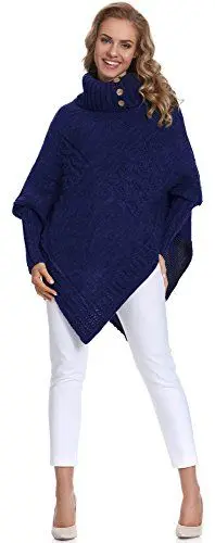 Produktbild: Merry Style Damen Poncho M83N4 (Dunkelblau, One Size)
