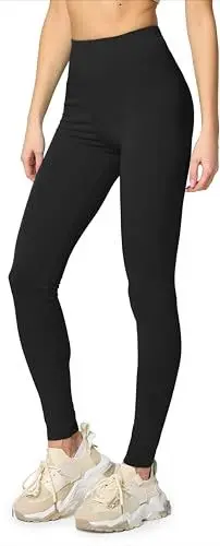 Produktbild: Merry Style Leggings Damen Baumwolle für das ganze Jahr Bequeme Leggings Blickdicht Damen Ideal für Yoga Sport Gym und Freizeit MS10-198 (Schwarz, M)