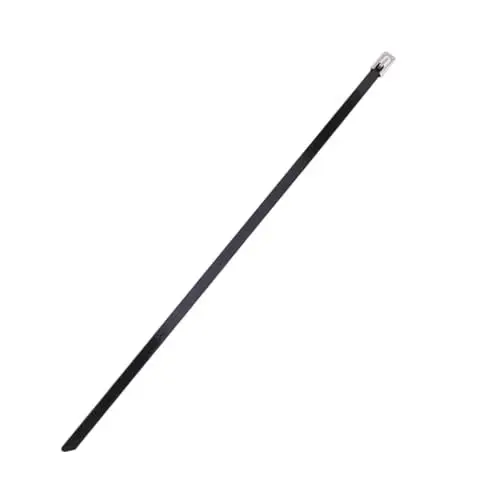Produktbild: MERRYHAPY Kabelabdeckung Für Büropflanze 100 Stück Edelstahl-kabelbinder 4 6 X 200 Mm Schwarz Hochleistungs-kabelbänder Mit Verriegelungszähnen Und Abgerundeten Kanten
