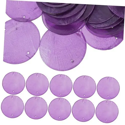 Produktbild: MERRYHAPY 100 Stück Natürliche Runde Muschelscheiben Für Die Schmuckherstellung Muschelperlen Windglocken-Dekorationen
