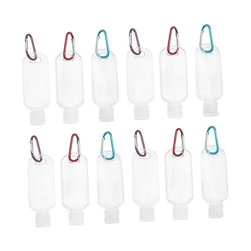 Produktbild: MERRYHAPY 50 ml nachfüllbare Plastikflaschen mit Haken Hand-Reiseflaschen Pressflaschen für Lotion Duschgel zufällige Hakenfarbe