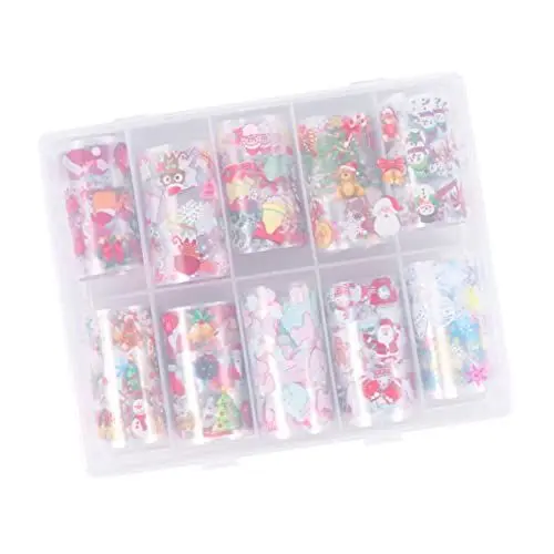 Produktbild: MERRYHAPY 10 Rollen Nail Art Nägel Weihnachtsmotive Selbstklebende Nagelsticker Für Mädchen
