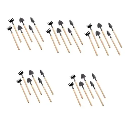 Produktbild: MERRYHAPY 10 Sätze Mini-Werkzeugschaufel Kinder gartenwerkzeug gartengeräte Kinder Gartenwerkzeug für Balkon Gartenwerkzeug-Set Rechen Graben Wurzelkelle Mini-Handpflanzwerkzeuge Metall