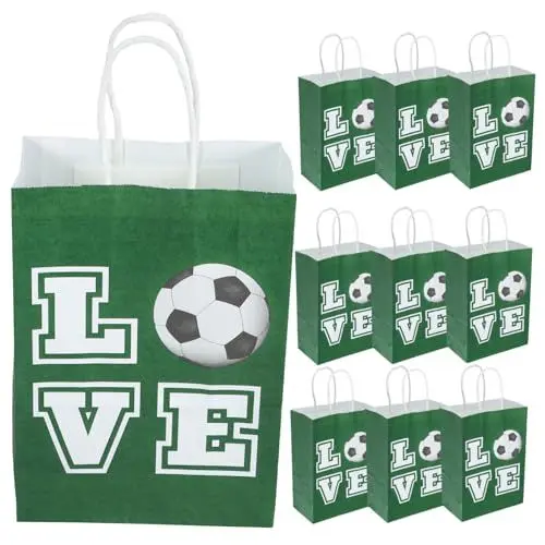 Produktbild: MERRYHAPY 10 Stücke Große Fußball Snack Taschen Party Favor Tasche Dekorative Papier Behälter Für Erwachsene