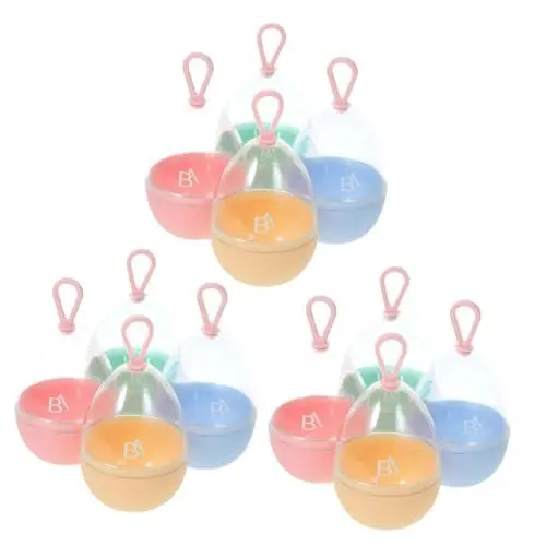 Produktbild: MERRYHAPY Eierbehälter-Aufbewahrungsbox 12-teilig Make-up-Ei-Organizer mit Abdeckung staubdichte Beauty-Schwammbox Rosa Blau Grün Gelb