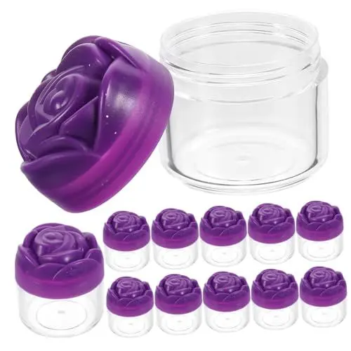 Produktbild: MERRYHAPY 12St Flaschen pädiprotect sichschutz bescherung schrundsalbe creme gegen starke augenringe Hautpflegebehälter Feuchtigkeitsspender Lotionsbehälter Reisegläser Plastik Violett