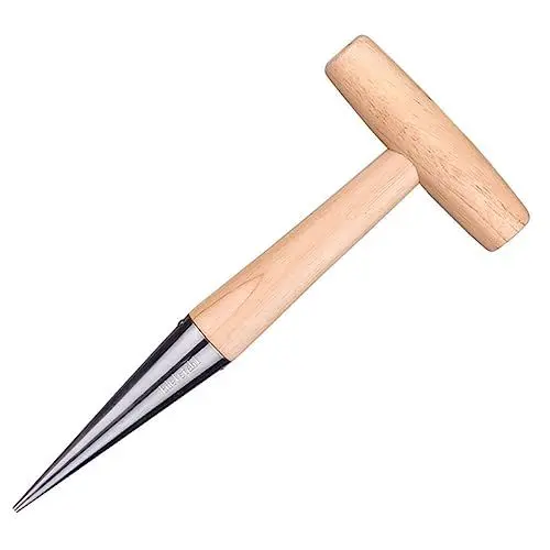 Produktbild: MERRYHAPY 1PC Gartenlochstecher Handwerkzeug Für Das Pflanzen Von Setzlingen Tragbarer Pflanzhilfsgerät Professioneller Widger Und Düngespender Holzfarbe Für Gartenarbeiten