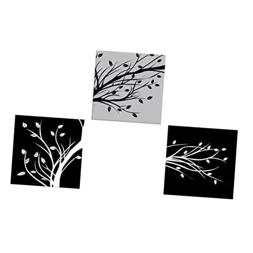 Produktbild: MERRYHAPY 1 Satz 3 Zweig Rahmenlose Malerei Bling Dekor 3 Leinwandbilder Äste Malen Modernes Gemäldedekor Rahmenloser Druck Wohnzimmerdekor Malerei Leinwanddruck 3 Panels Segeltuch Black