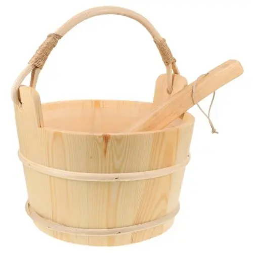 Produktbild: MERRYHAPY Dekorativer Saunakübel Und Schöpfkelle Aus Holz Für Spa Und Heimsauna