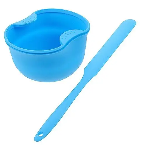 Produktbild: MERRYHAPY 1 Satz Schale mit Enthaarungscreme Gesichtspinsel- Make-up-Spatel skin care tools Hautpflege Werkzeug Maske Haarentfernungscreme Salonversorgung Blue Wiederverwendbar