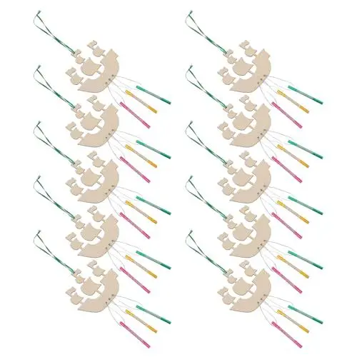 Produktbild: MERRYHAPY 1 Satz Unfertiges Holz-Windspiel-Set Hängendes Windspiel DIY-windspiele Zum Bemalen