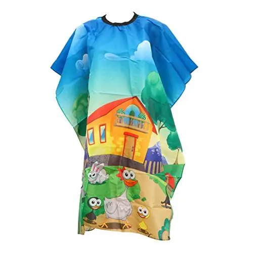 Produktbild: MERRYHAPY 1 Stück Friseurbedarf Friseurumhang Kinder Haarschürze Salonumhang Friseurumhang Friseurschürze Kinderumhang Polyester Pongee Umhang Friseurbedarf