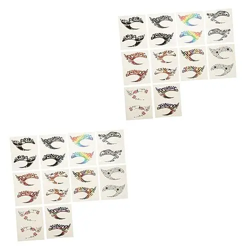 Produktbild: MERRYHAPY 20 Paar Eyeliner-Lidschatten-Aufkleber Augen-Make-up-Aufkleber wiederverwendbarer Lidschatten Gesicht Selbstklebende Eyeliner Sticker Eyeliner-Aufkleber Halloween-Make-up Papier