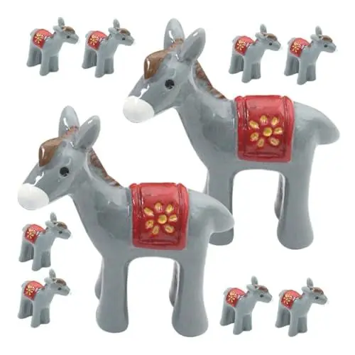 Produktbild: MERRYHAPY Niedliche Mini-eselstatuen Aus Kunstharz 20 Stück Miniatur-tierfiguren Für Die Landschaftsdekoration