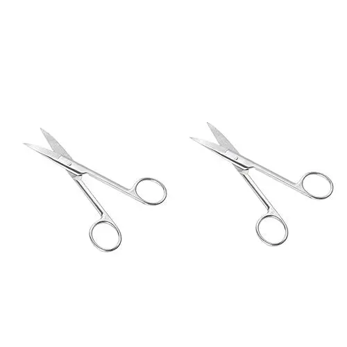 Produktbild: MERRYHAPY 2St Augenbrauenschere Fingernagelschere Wimpernschere Ohrhaarschere Schere zum Formen der Augenbrauen brow tool eyebrow scissors Make-up-Schere gebogene Schere Silver