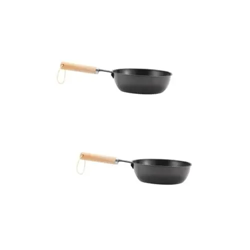 Produktbild: MERRYHAPY 2 Stücke Praktische Camping Grill Topf Tragbare Feuerstelle Für Outdoor Grill Aus Eisen Holz