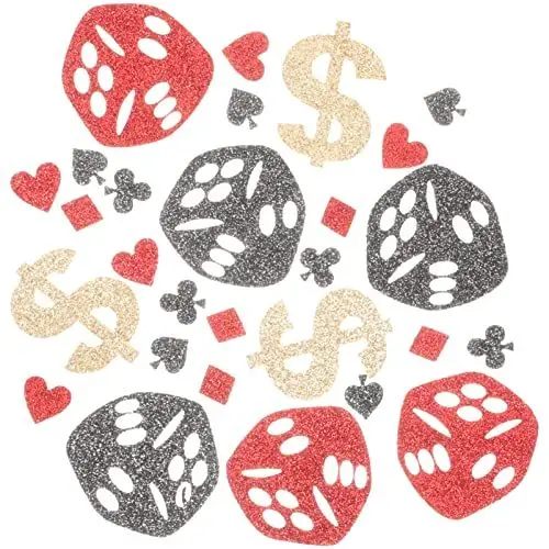 Produktbild: MERRYHAPY 2 Beutel Glitzer-pokerwürfel-konfetti Tischdeko Für Party Zart Und Glänzend Für Junggesellenabschiede Und Mottopartys
