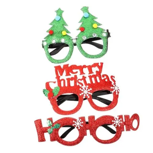Produktbild: MERRYHAPY 3St Cartoon-Brille Weihnachtsdekoration Schmücken Urlaub Party Gefälligkeiten kinder ferngläser kinderferngläser schnapsgläser Weihnachtsbedarf Party lustige Brille Plastik