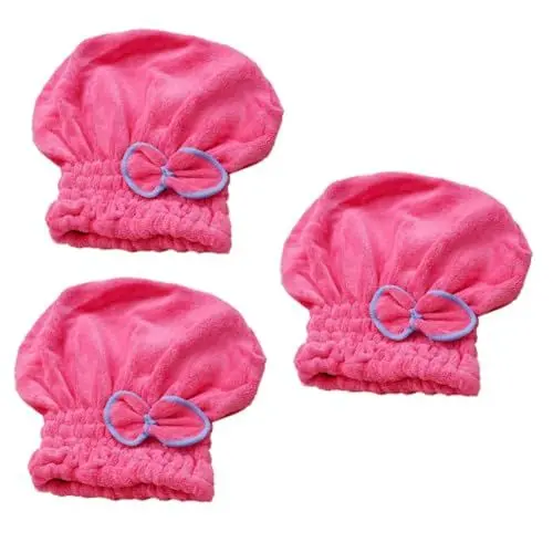 Produktbild: MERRYHAPY 3-teilige Haartrocknungskappe Mikrofaser-haarturban Elastische Duschhaube Bequem Saugfähig Für Mädchen Und Frauen