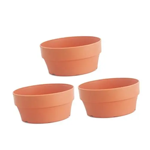 Produktbild: MERRYHAPY Blumentöpfe Tontopf Im Japanischen Stil 3er-Pack 18 cm Für Gartenbedarf Abflusslöcher
