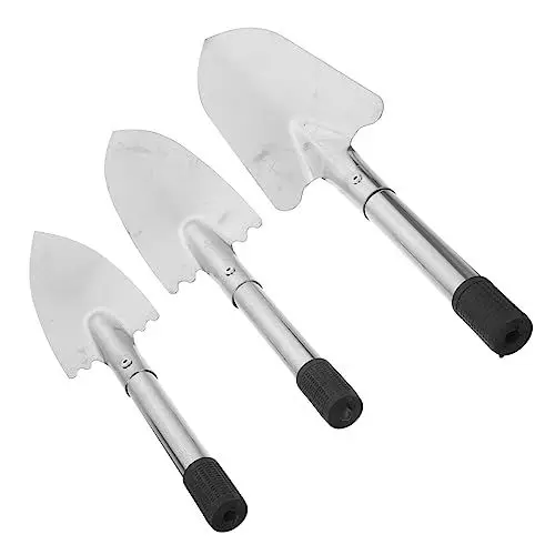 Produktbild: MERRYHAPY 3stücke Teiliges Gartenwerkzeug Ergonomischem Griff Edelstahl-gartenkelle Für Pflanzen Und Umpflanzen Für Gartenarbeit Camping Und Outdoor-aktivitäten