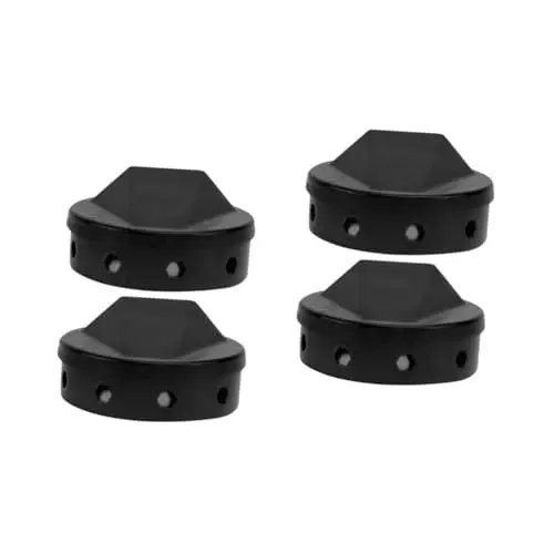 Produktbild: MERRYHAPY 4 Stück Raucherbox Serviertablett Rund Grillschale BBQ-fleischraucherschale Zubehör Für Raucherkoffer Grillfleisch Räuchertablett Korb Black Schwarze Antihaft-pfannensprühfarbe