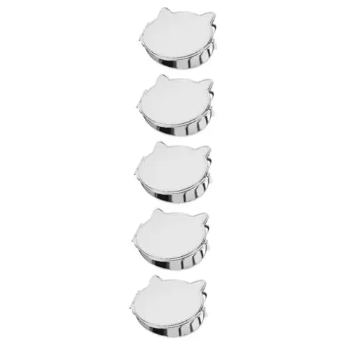 Produktbild: MERRYHAPY 5St Tragbarer Schminkspiegel reisespiegel Schmuckspiegel Dekorativer Spiegel Mini-Kompaktspiegel Kompakter Taschenspiegel Reisebedarf Klappspiegel in Katzenform Glas Silver