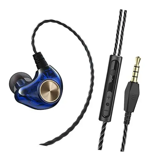 Produktbild: MERRYHAPY -Ear Kopfhörer Mit Mikrofon Subwoofer Stereo Bass Earbuds Ergonomisches Design Für Sport Geräuschisolierung Kompatibel Mit Smartphones Und Audio-playern Blau