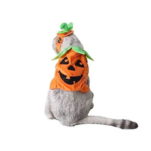 Produktbild: MERRYHAPY Halloween-kürbis-kostüm Für Haustiere Dreidimensionales Kleidungsset Aus Polyester Automatische Länge Anpassen Für Halloween-Partys