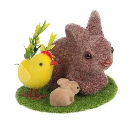 Produktbild: MERRYHAPY Kaninchen-Ornament Cartoon Tierfigur Schreibtischdekoration Mikrolandschaft Langlebig