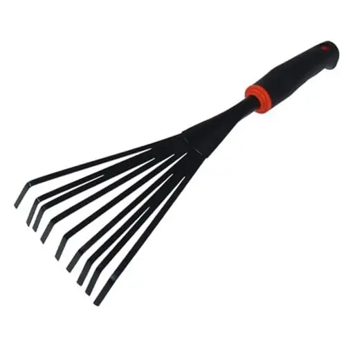 Produktbild: MERRYHAPY gartenwerkzeuge Gartenarbeit Zu fordern handwerkzeug gartenvliese swor kompakter Gartenrechen Laubrechen für Rasen Handrechen Bodenlockerungsrechen Outdoor-Gartenrechen Eisen Black