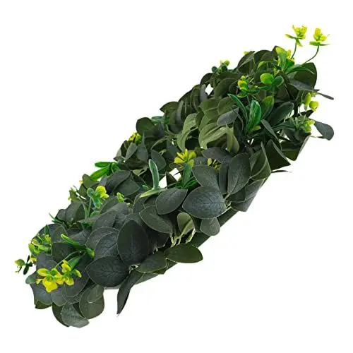 Produktbild: MERRYHAPY Künstlicher Blumenkranz Aus Kunststoff Simulationsblumenkranz Für Heimdekoration Runder Blumenkranz Mit Blättern Und Blüten