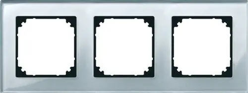 Produktbild: Merten 489360 M-PLAN-Echtglasrahmen, 3fach, Diamantsilber