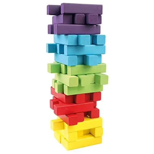 Produktbild: Mertens Wackelturm, Spielzeug für Kinder ab 3 Jahre (Wackelturm aus Holz, 60 teilig, Motorikspielzeug zur Förderung kindlicher Fähigkeiten, Holzspielzeug mit verschiedenfarbigen Stäben), Mehrfarbig