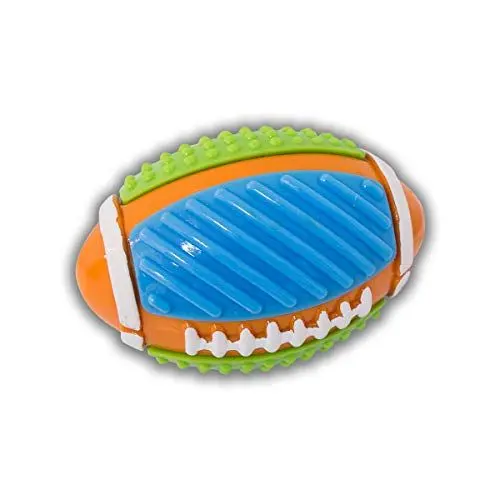 Produktbild: MERVELA Hundeball, Hundefootball mit Rassel, Hund Ball unzerstörbar, Hundespielzeug unkaputtbar, Ball für Hunde