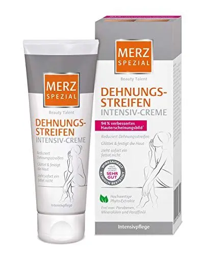Produktbild: Merz Spezial Dehnungsstreifen Intensiv-Creme – Spezielle Intensivpflege zur Reduktion von Dehnungsstreifen – verbessert das Erscheinungsbild der Haut – 1 x 75 ml