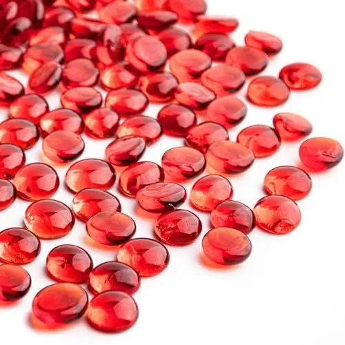 Produktbild: Meschett 0.44 kg rote Glasmurmeln,Mini-Flachglasperlen~150 Stück für Vasenfüller,Mancala Edelsteine Aquarium Steine für Tisch Aquarium,Wohnkultur Kunsthandwerk Zubehör(0,5