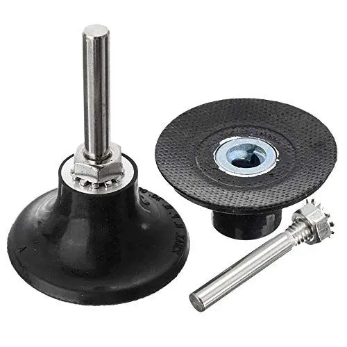 Produktbild: Mesee 2 Stück 50 mm Polierteller Disc Pad Halterung Schleifscheibe Bohrfutter mit Schaft 6,35 mm runde Scheibenhalterung mit Verriegelung Schnellwechsel für Drehwerkzeug Schleifen Polieren