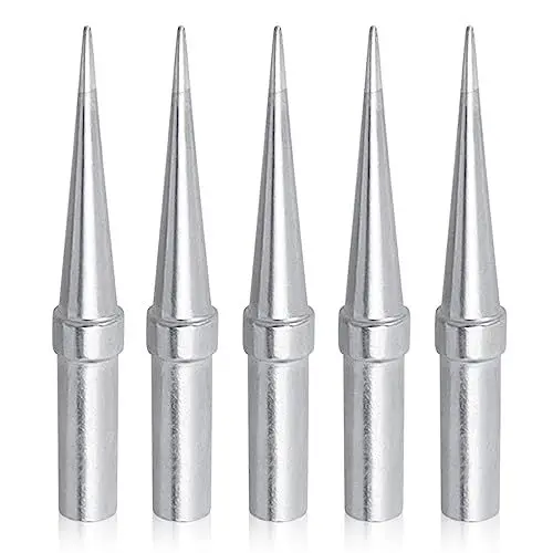 Produktbild: Mesee 5 Stück Ersatz Lötspitzen Set, ETO Lötkolben, Lötspitzen aus Kupfer, Tip Solder Lötspitzen, Kupfer Lötspitzen Kit für Lötstation Schweißen Löten für WE1010NA WES51 WES50 WEP70 Lötstation