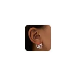Produktbild: Mesovor Silber Doppel Creolen Ohrringe für Damen, Dicke Versilberte Farbige Zirkonia Creolen Ohrringe, Silver Earrings Schmuck Geschenke (Silber-lila)