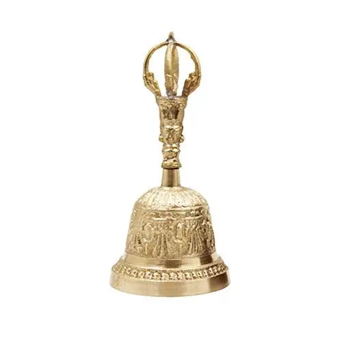 Produktbild: Messing-Handglocke, Meditationsalarm-Gebetsglocke für Tee, Handgefertigte Tibetisch-buddhistische Glocke mit den Maßen 7,6 * 16,5 cm (Wie Gezeigt)